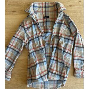Il Gufo Boys Orange & Blue Check Flannel Shirt Size 4